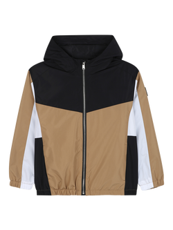 HUGO BOSS BOSS Kids' Hooded Windbreaker Jacket, Cookie, Cookie