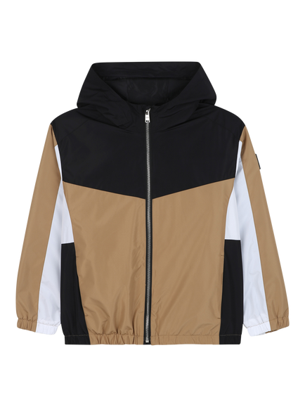 BOSS Kids' Hooded Windbreaker Jacket, Cookie, Cookie