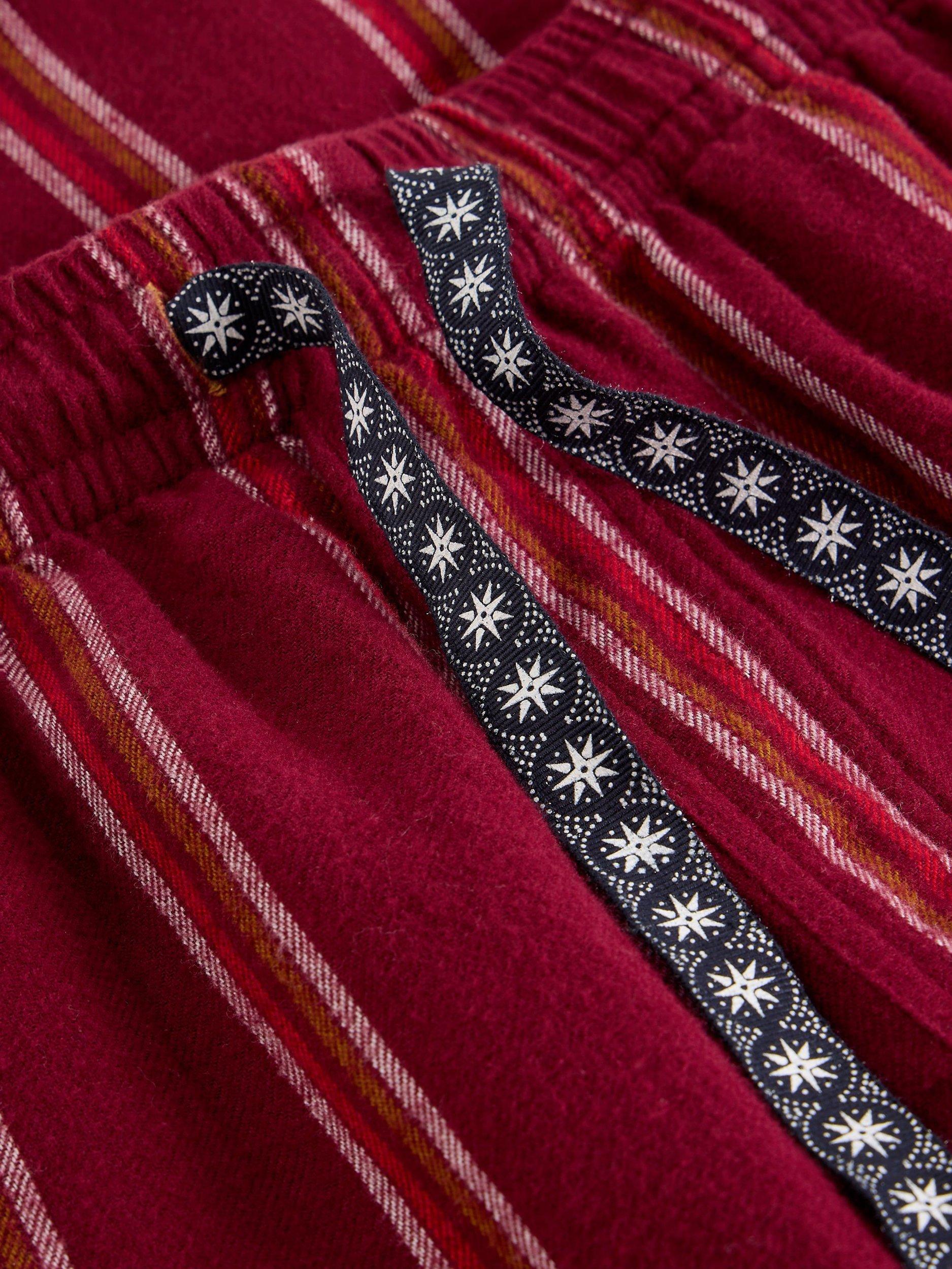 Product image 6 of 6, which shows White Stuff Moorland Stripe Cotton Pyjama Bottoms, Dk Plum, XL