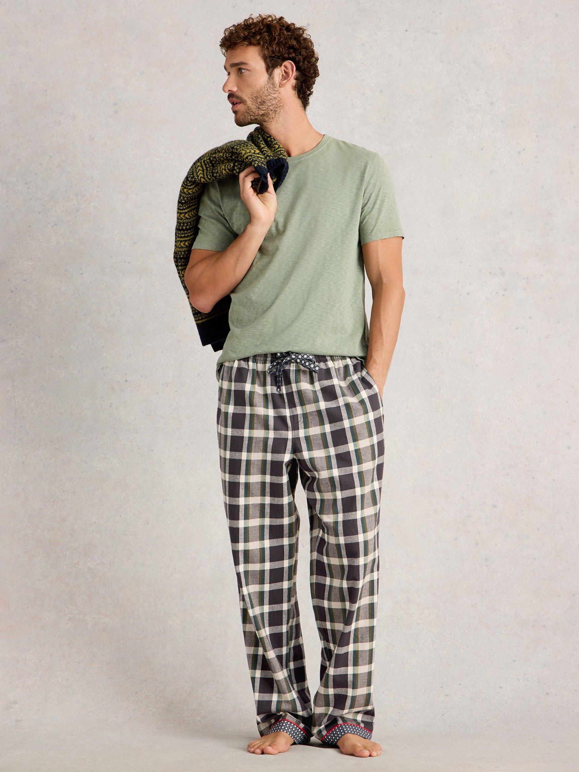 White Stuff Moorland Check Cotton Pyjama Bottoms, Grey/Multi