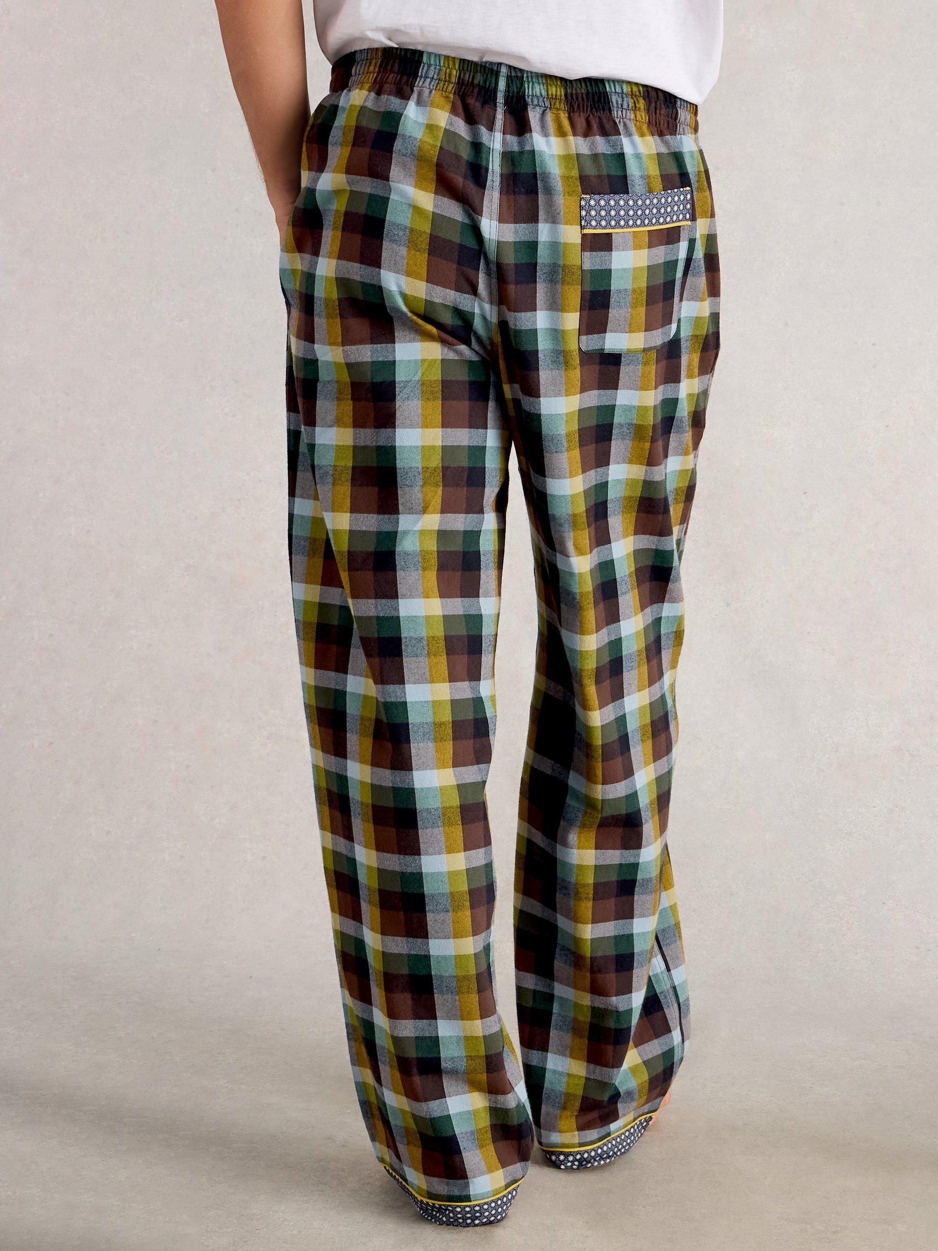 Product image 2 of 6, which shows White Stuff Moorland Check Cotton Pyjama Bottoms, Green/Multi, XXL