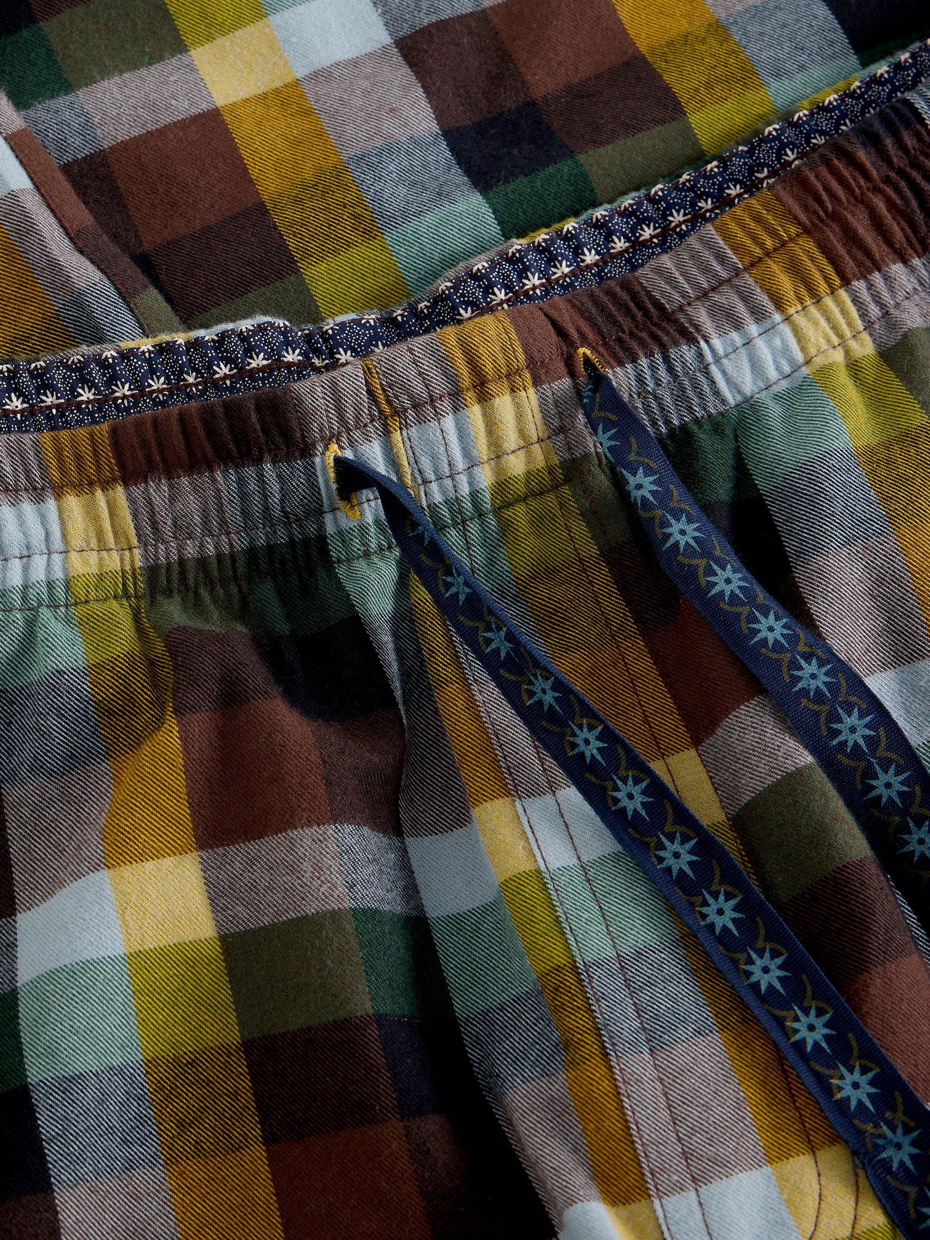 Product image 6 of 6, which shows White Stuff Moorland Check Cotton Pyjama Bottoms, Green/Multi, XXL