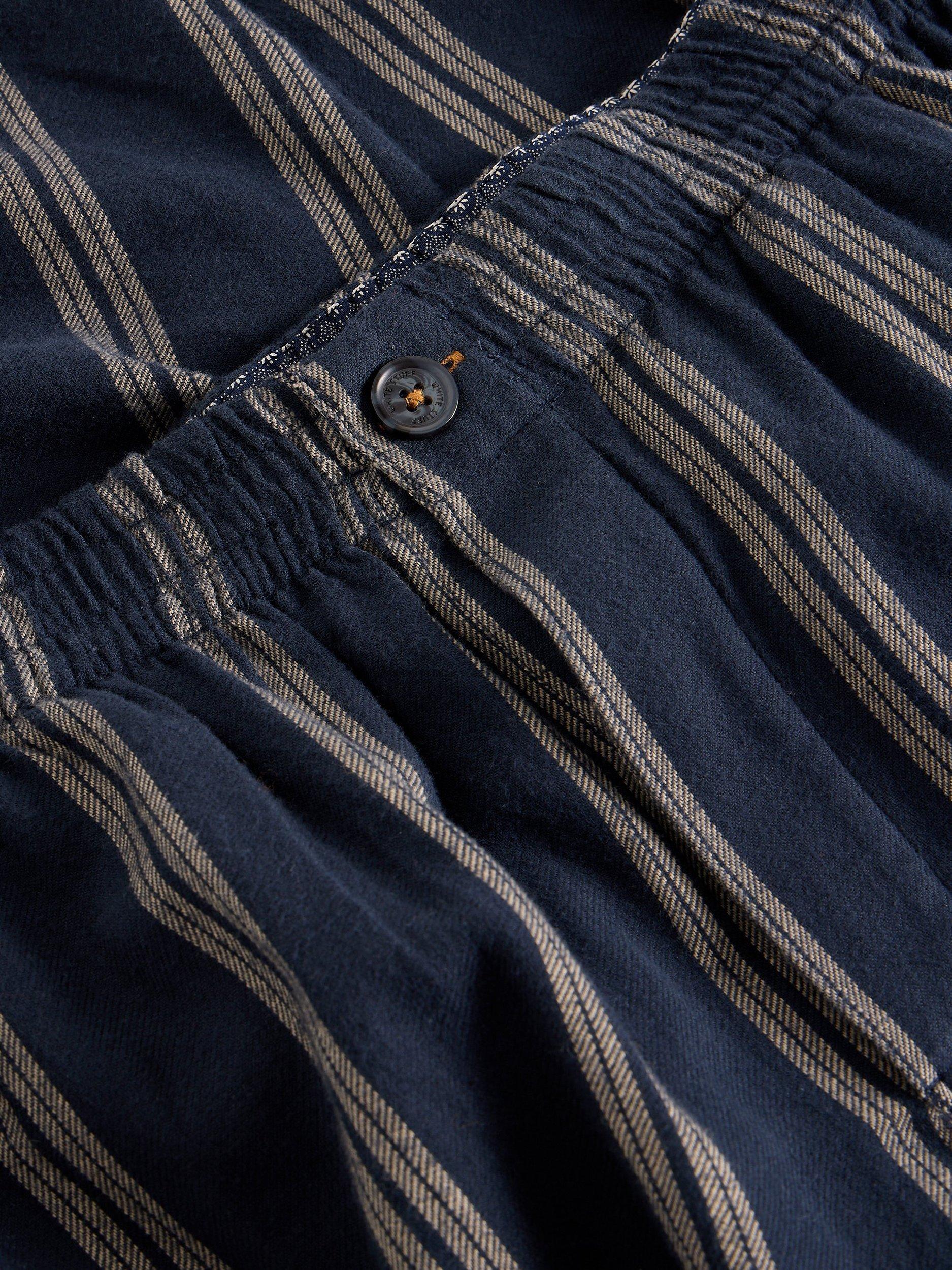 Product image 6 of 6, which shows White Stuff Moorland Stripe Cotton Pyjama Bottoms, Navy/Multi, S