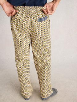 White Stuff Wells Geometric Cotton Pyjama Bottoms, Yellow - view 2, Yellow