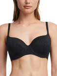 Chantelle Norah Soft Feel Floral Underwired T-Shirt Bra, Black