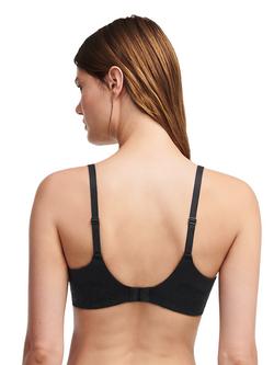 Chantelle Norah Soft Feel Floral Underwired T-Shirt Bra - view 2, Black