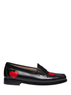 G.H.BASS Penny Love Polished Leather Loafers, Black