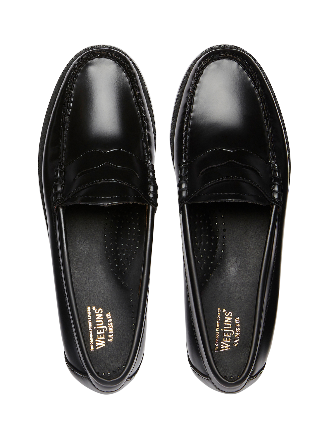 Product image 3 of 6, which shows G.H.BASS Weejun Penny Leather Loafers , Black, 4