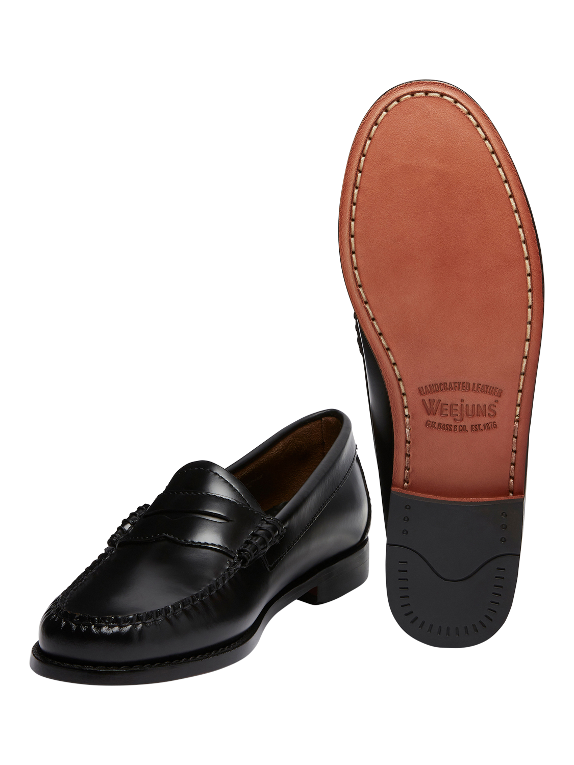 Product image 6 of 6, which shows G.H.BASS Weejun Penny Leather Loafers , Black, 4