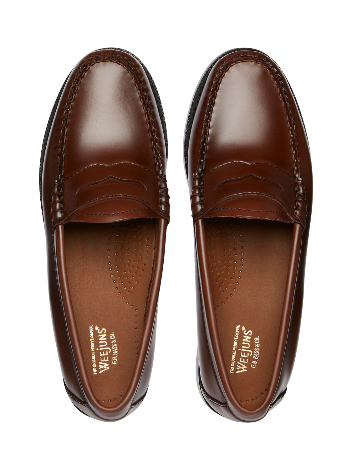 Product image 3 of 6, which shows G.H.BASS Weejun Penny Leather Loafers, Cognac, 4