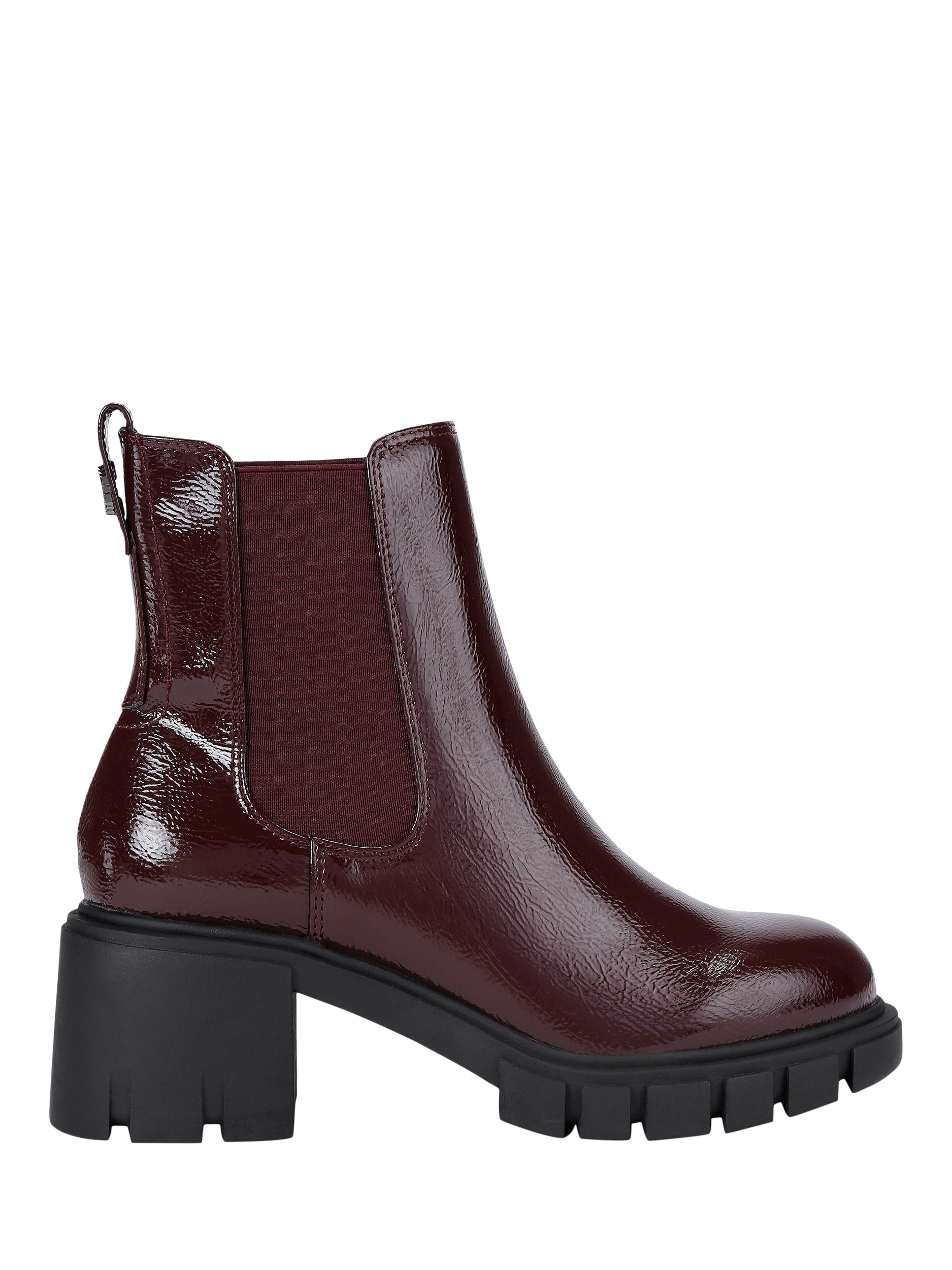 Product image 1 of 4, which shows Carvela Ignite Leather Block Heel Chelsea Boots, Red, 3