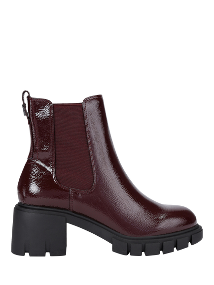 Carvela Ignite Leather Block Heel Chelsea Boots, Red