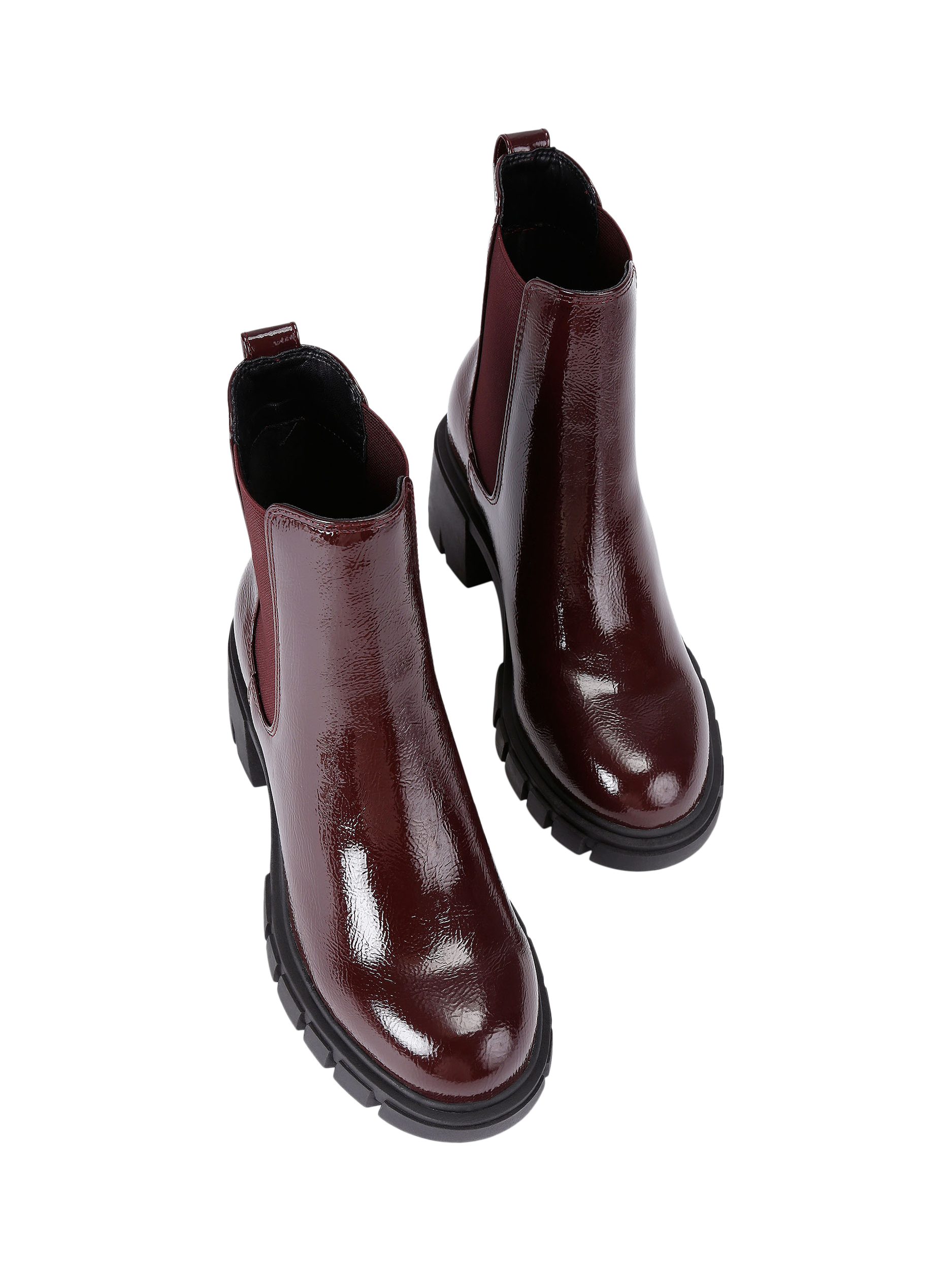 Product image 3 of 4, which shows Carvela Ignite Leather Block Heel Chelsea Boots, Red, 3