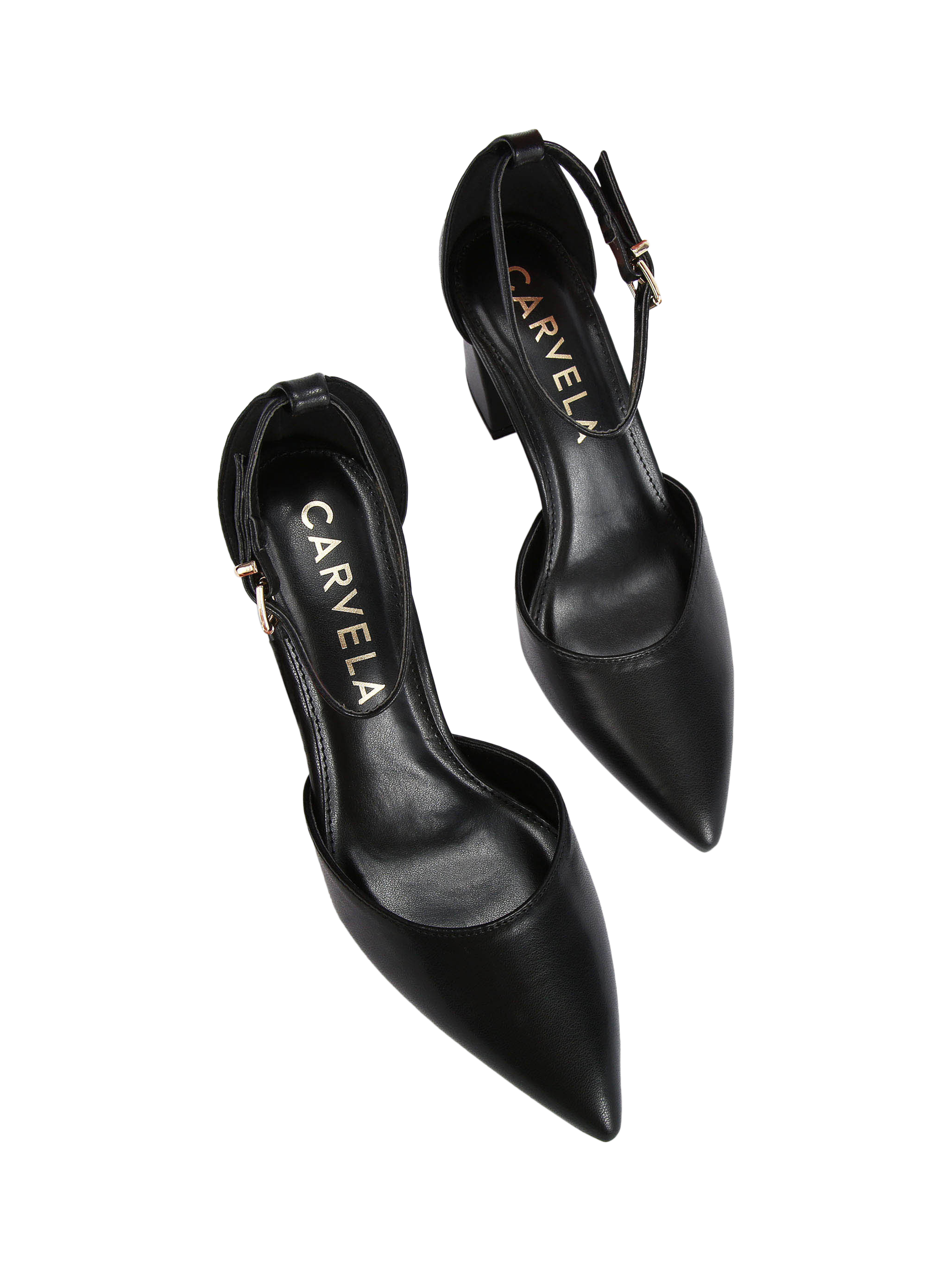 Product image 3 of 5, which shows Carvela Refined Court Shoes, Black, 3