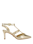 Carvela Samba Stiletto Heel Stud Detail Court Shoes, Gold
