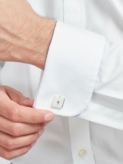 Simon Carter Swarovski Crystal Star Sterling Silver Square Cufflinks, Silver/Blue - view 2, Mid Blue