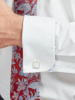 Simon Carter Mother of Pearl Sterling Silver Square Cufflinks - view 2, White