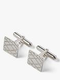 Simon Carter Criss Cross Embossed Cufflinks, Silver