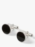 Simon Carter Onyx Sterling Silver Round Cufflinks