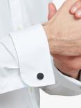 Simon Carter Onyx Sterling Silver Round Cufflinks