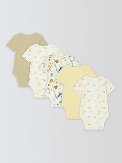 John Lewis Baby Safari Bodysuits, Pack of 5, Natural - view 2, Natural
