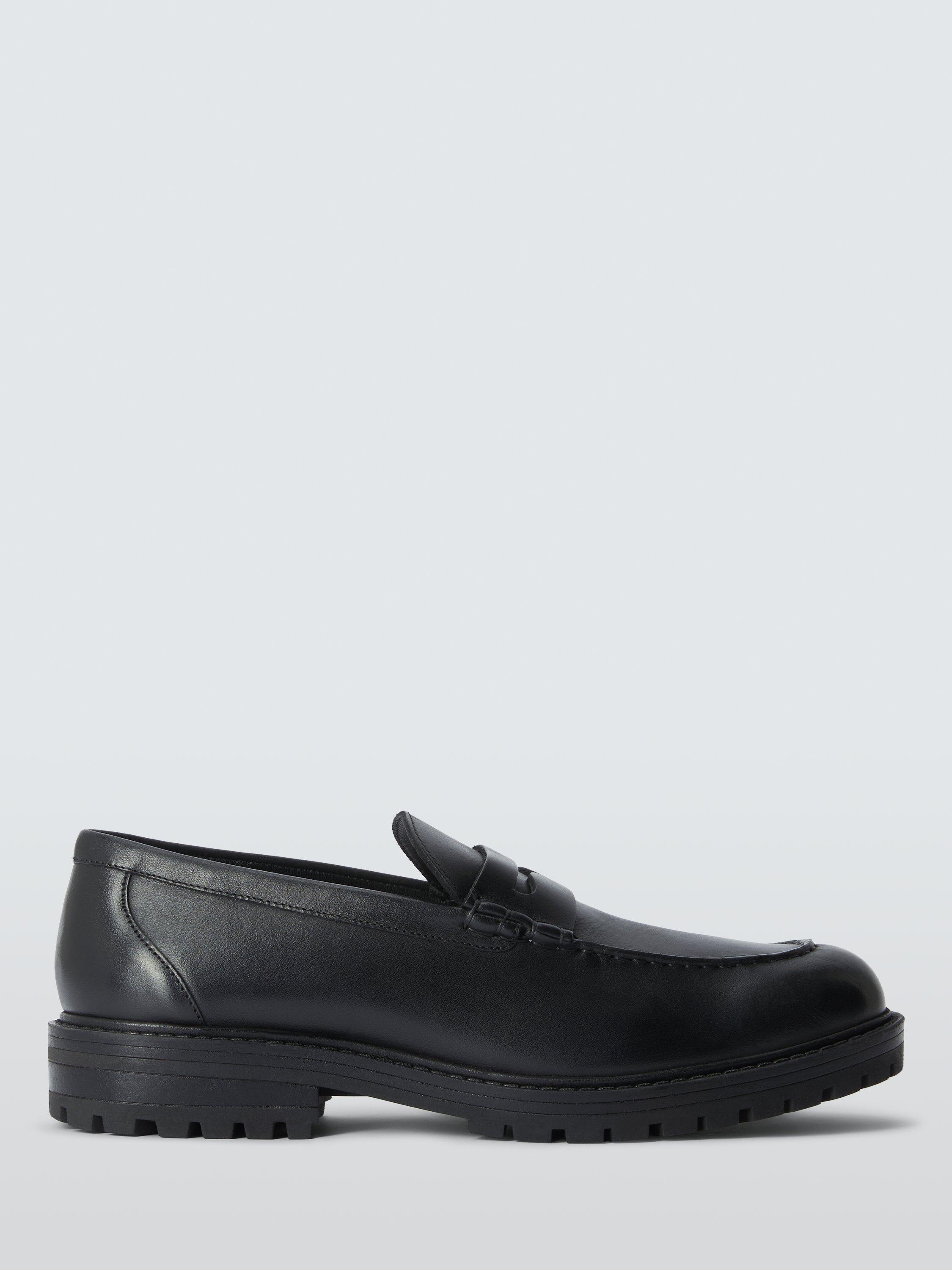 Product image 1 of 4, which shows John Lewis Trend Leather Loafers, Black, 7