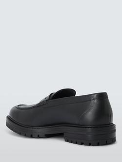 John Lewis Trend Leather Loafers, Black - view 2, Black