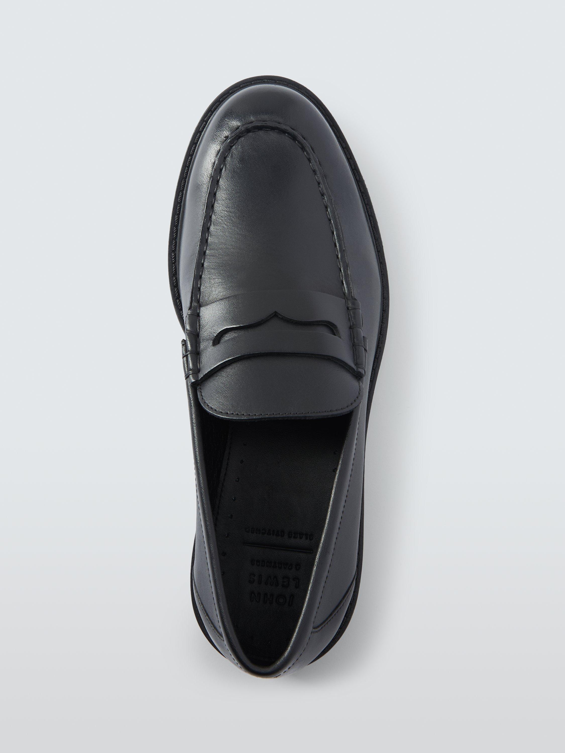 Product image 4 of 4, which shows John Lewis Trend Leather Loafers, Black, 7