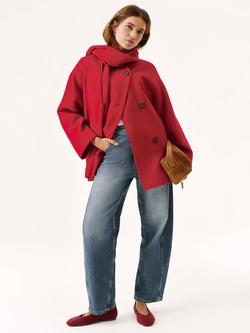 Mint Velvet Scarf Wool Blend Coat, Red