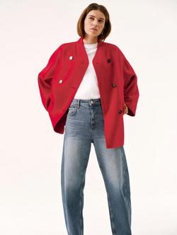 Mint Velvet Scarf Wool Blend Coat - view 2, Red