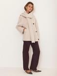 Mint Velvet Scarf Wool Blend Coat, White
