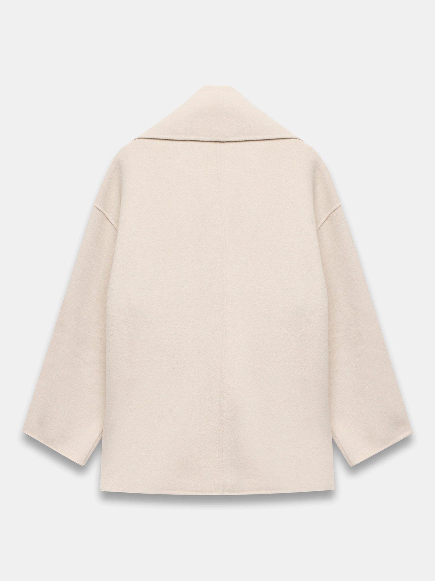 Product image 8 of 8, which shows Mint Velvet Scarf Wool Blend Coat, White, XS