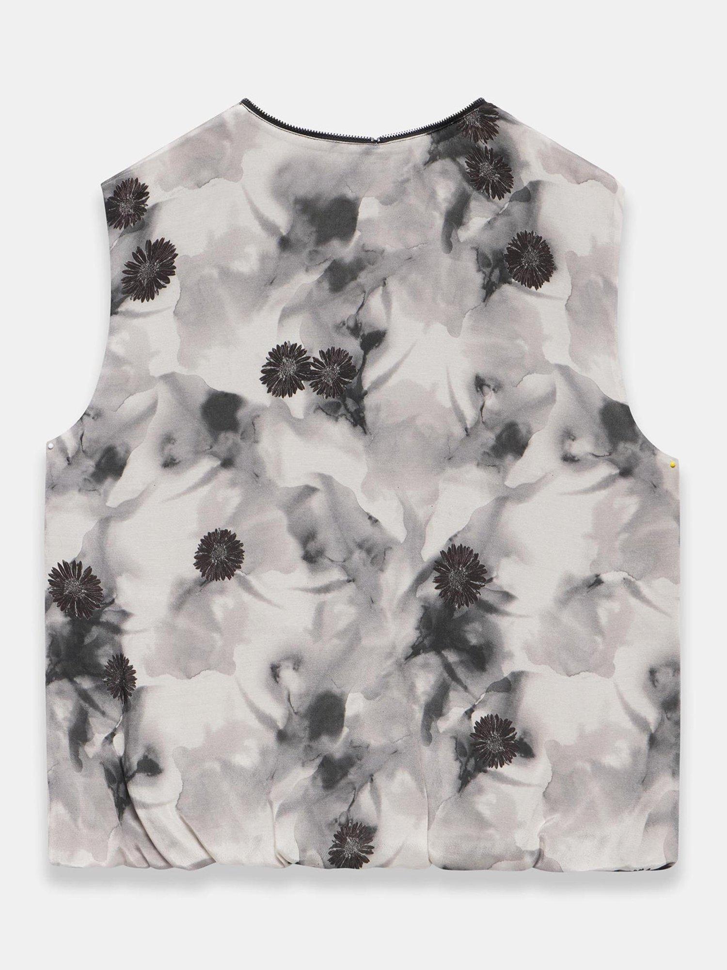 Product image 7 of 7, which shows Mint Velvet Floral Zip Top, Grey/Multi, XS