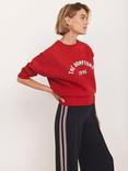 Mint Velvet Embroidered The Hamptons Sweatshirt, Red/Multi