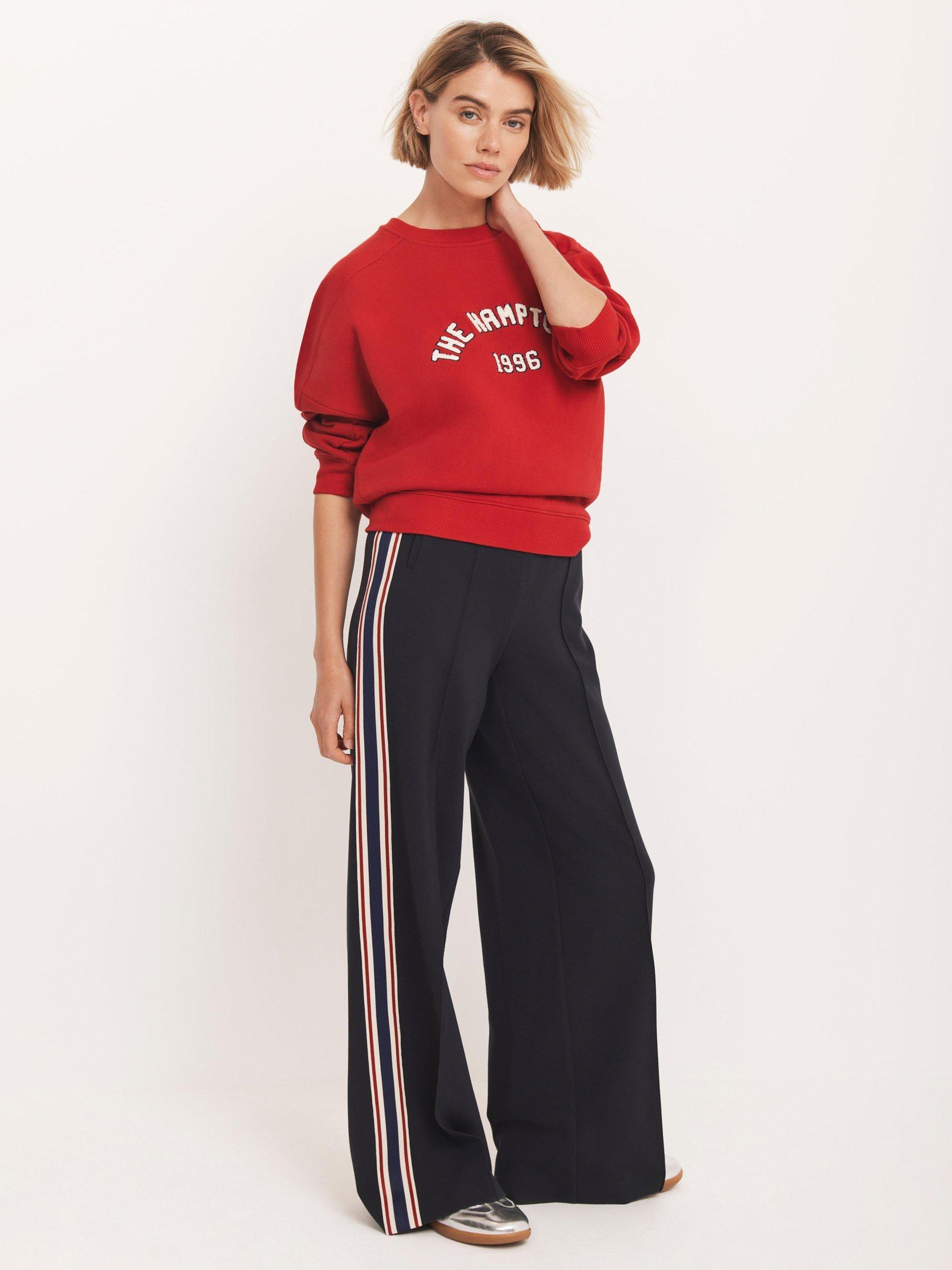 Product image 4 of 8, which shows Mint Velvet Embroidered The Hamptons Sweatshirt, Red/Multi, XL