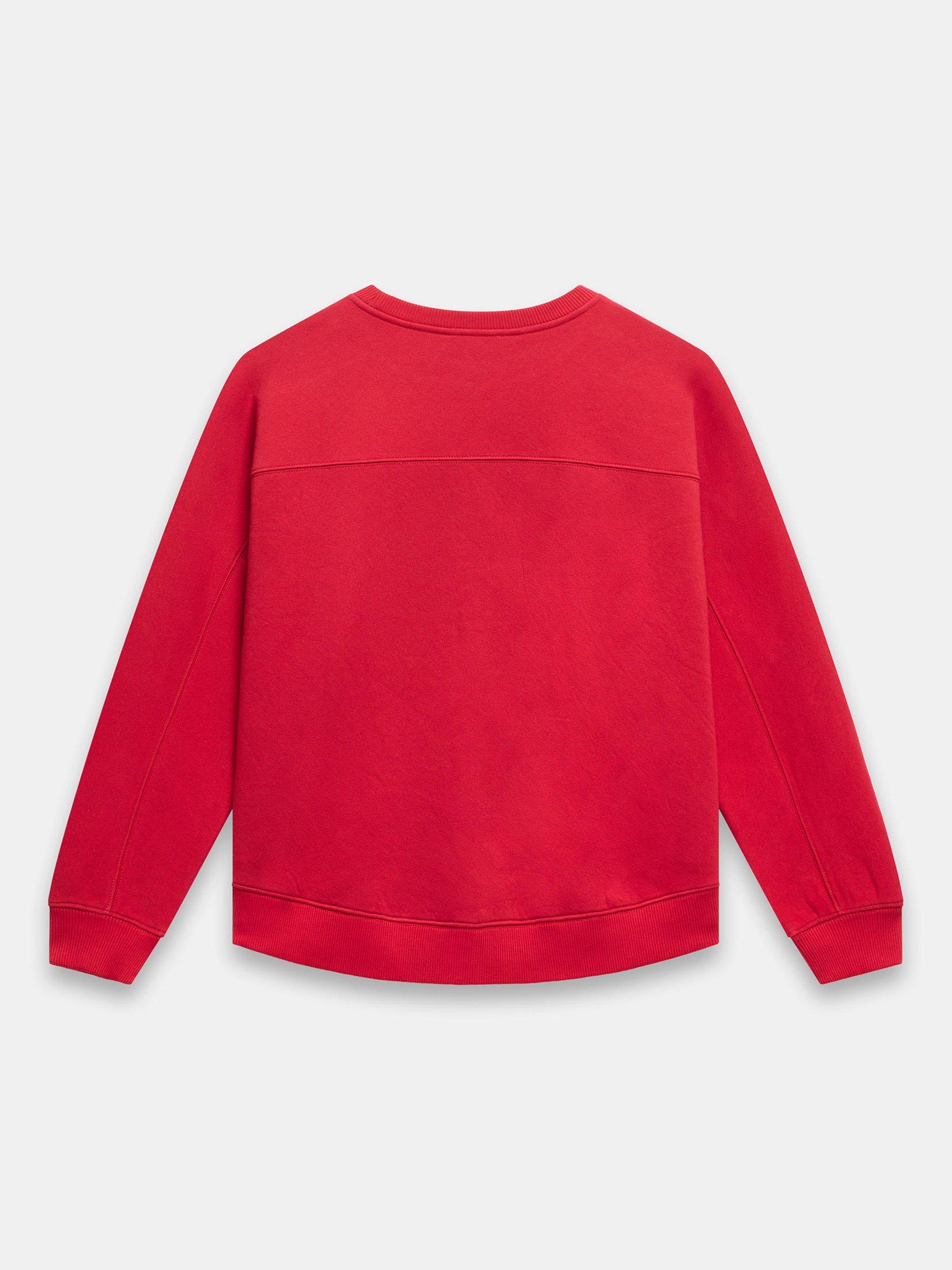 Product image 8 of 8, which shows Mint Velvet Embroidered The Hamptons Sweatshirt, Red/Multi, XL
