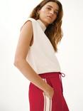 Mint Velvet Side Stripe Wide Leg Trousers, Red/Multi