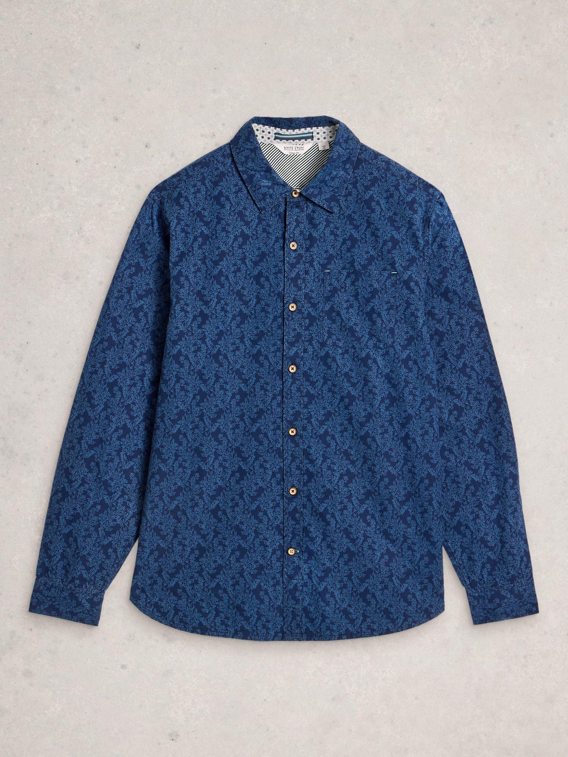 Product image 5 of 6, which shows White Stuff Finsbury Cotton Shirt, Navy, S Reg