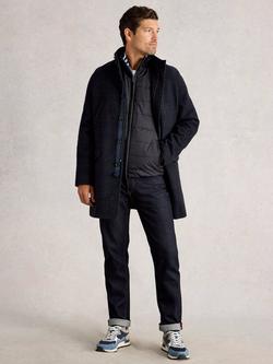 White Stuff Wool Blend 2-in-1 Funnel Neck Gilet Coat, Dark Navy, Dark Navy