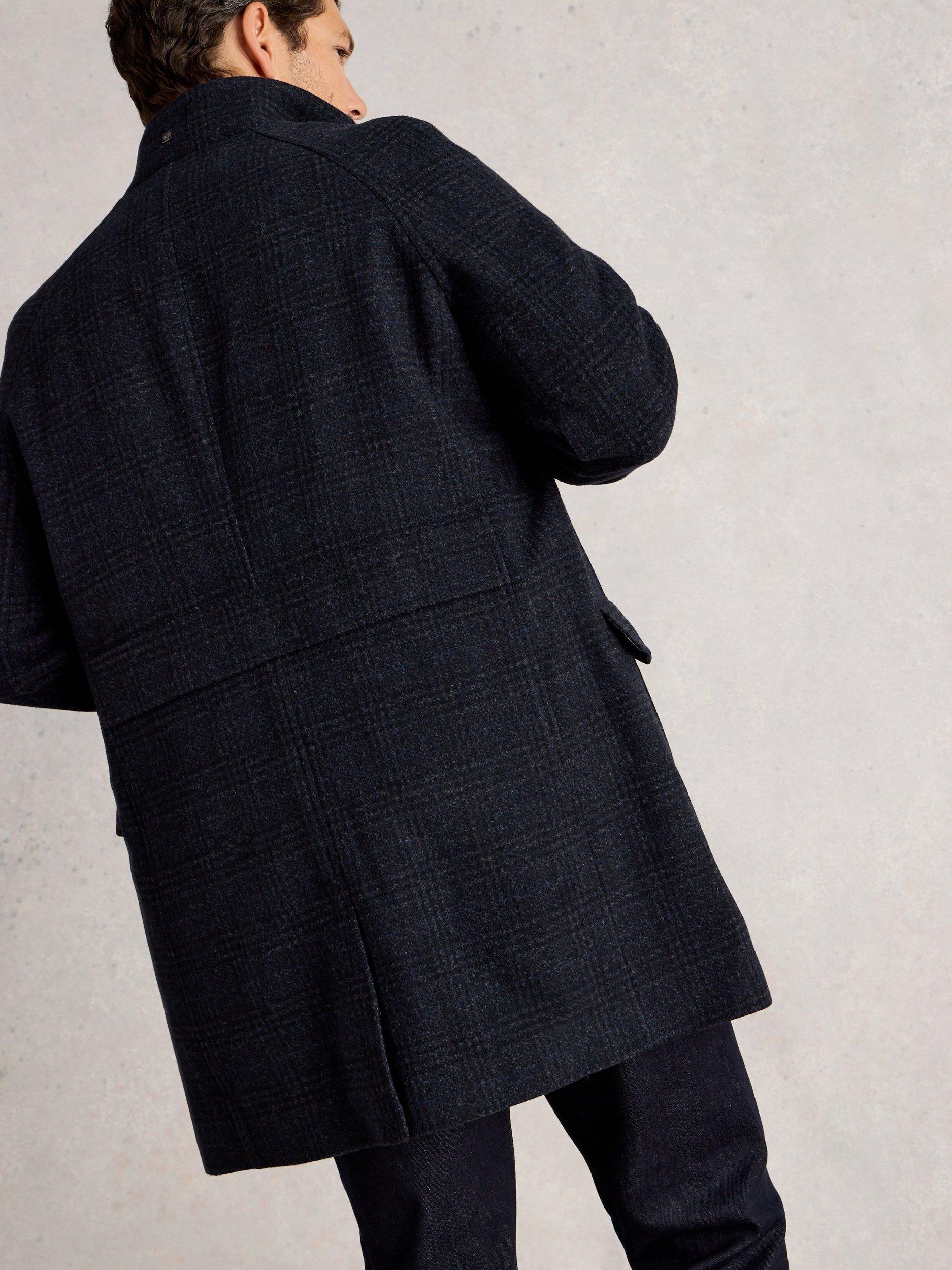 Product image 2 of 7, which shows White Stuff Wool Blend 2-in-1 Funnel Neck Gilet Coat, Dark Navy, XXS