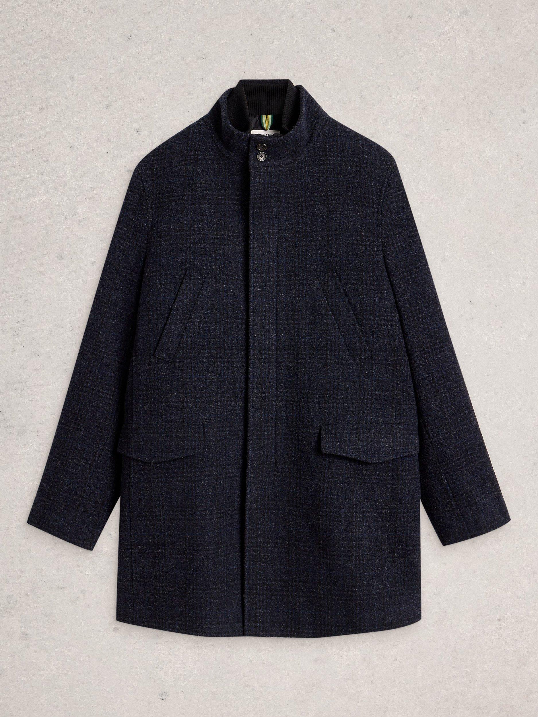 Product image 5 of 7, which shows White Stuff Wool Blend 2-in-1 Funnel Neck Gilet Coat, Dark Navy, XXS