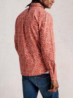White Stuff Finsbury Cotton Floral Long Sleeve Collar Shirt - view 2, Orange