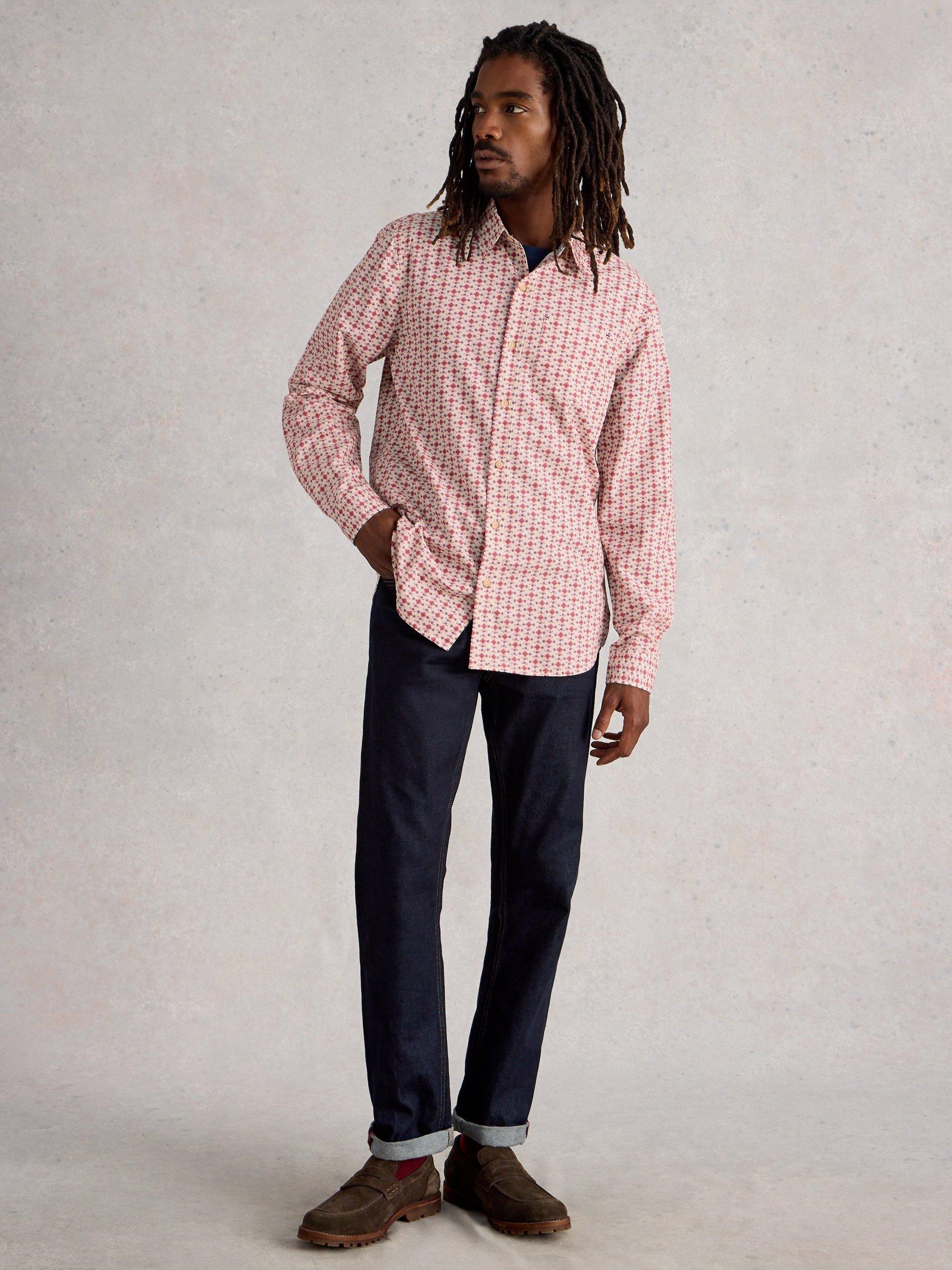 Product image 1 of 6, which shows White Stuff Finsbury Cotton Shirt, Red, S Reg