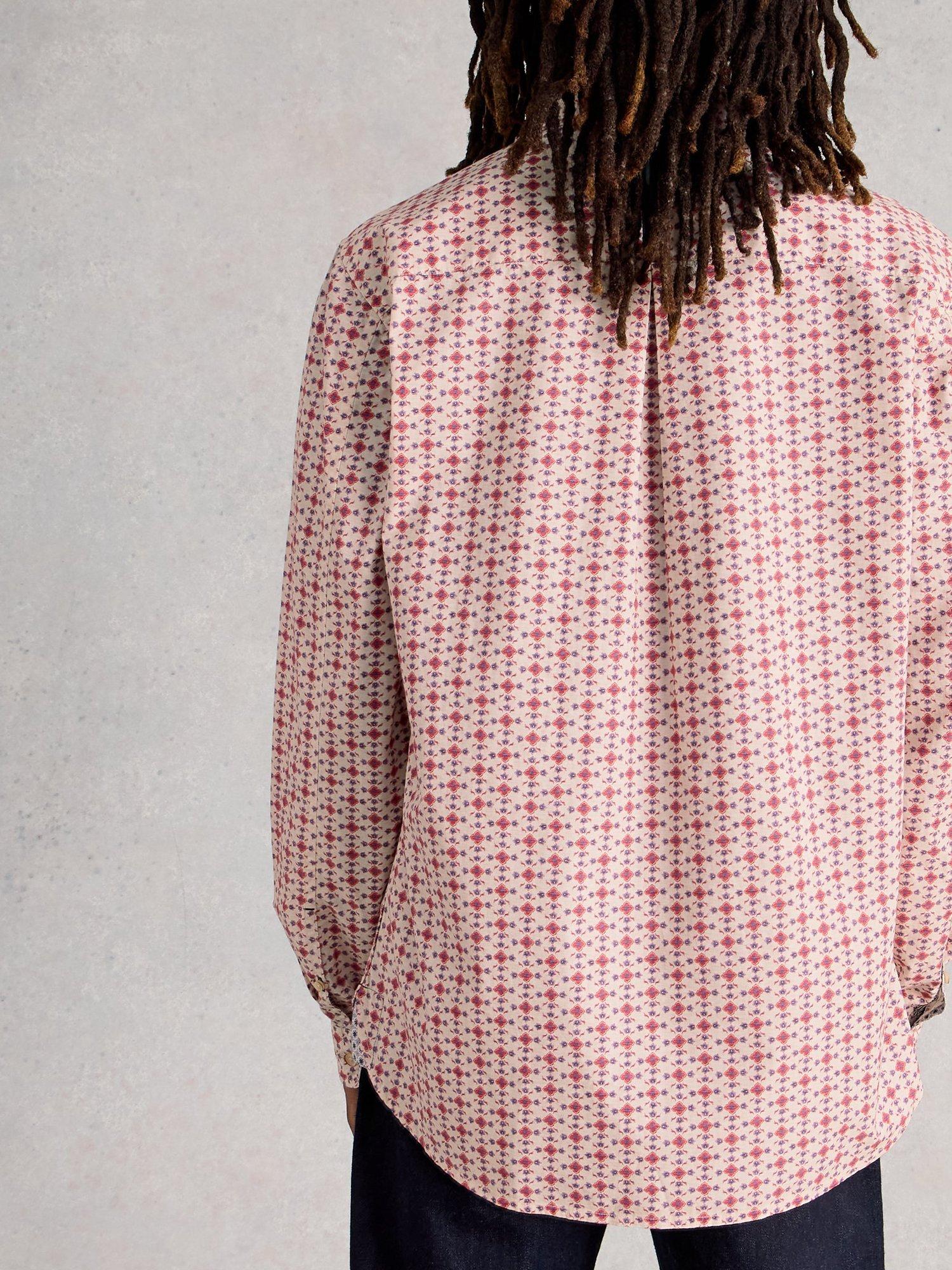 Product image 2 of 6, which shows White Stuff Finsbury Cotton Shirt, Red, S Reg