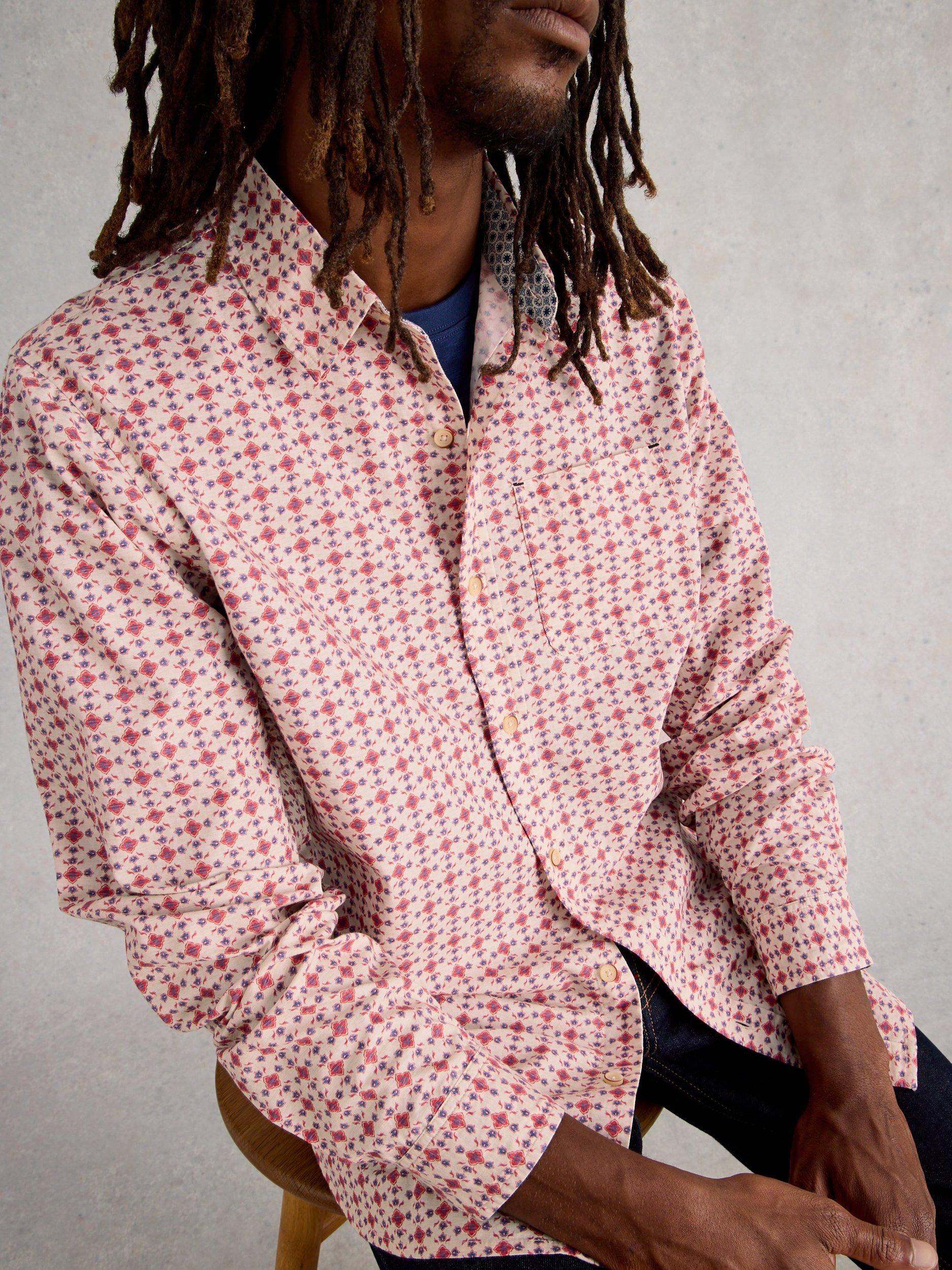Product image 4 of 6, which shows White Stuff Finsbury Cotton Shirt, Red, S Reg