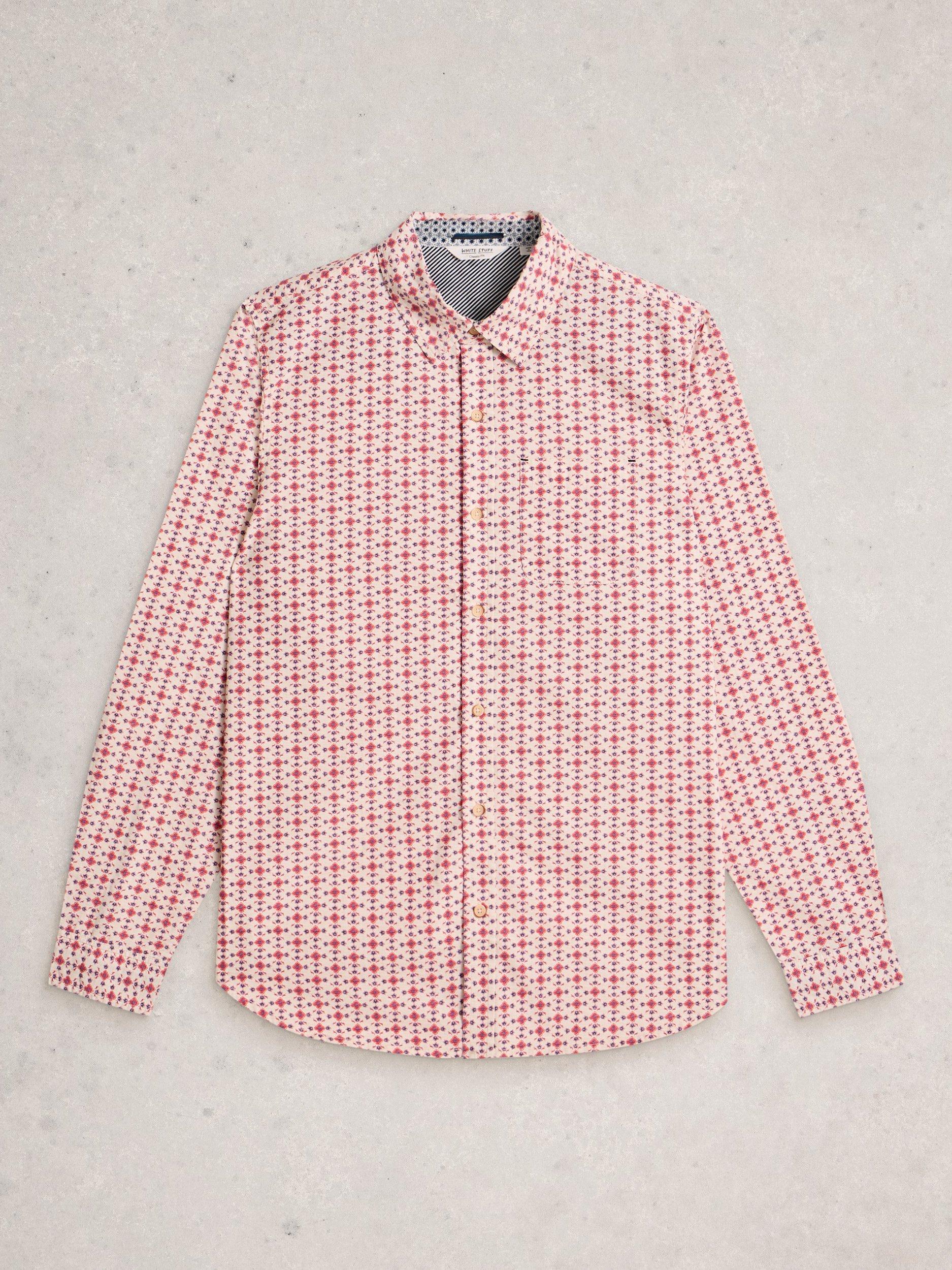 Product image 5 of 6, which shows White Stuff Finsbury Cotton Shirt, Red, S Reg