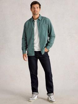 White Stuff Finsbury Floral Print Cotton Shirt, Teal