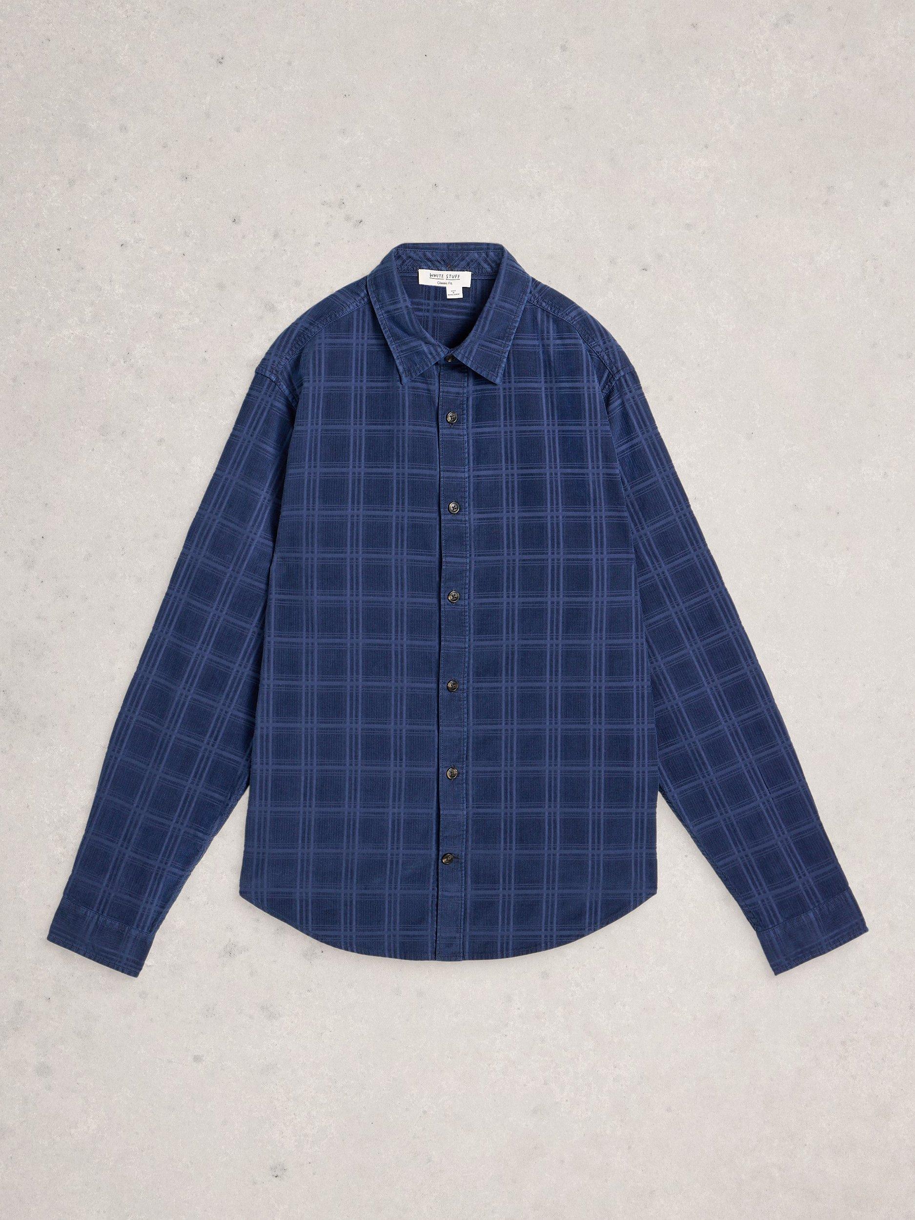 Product image 5 of 6, which shows White Stuff Griffin Cotton Regular Fit Check Shirt, Dark Navy, M