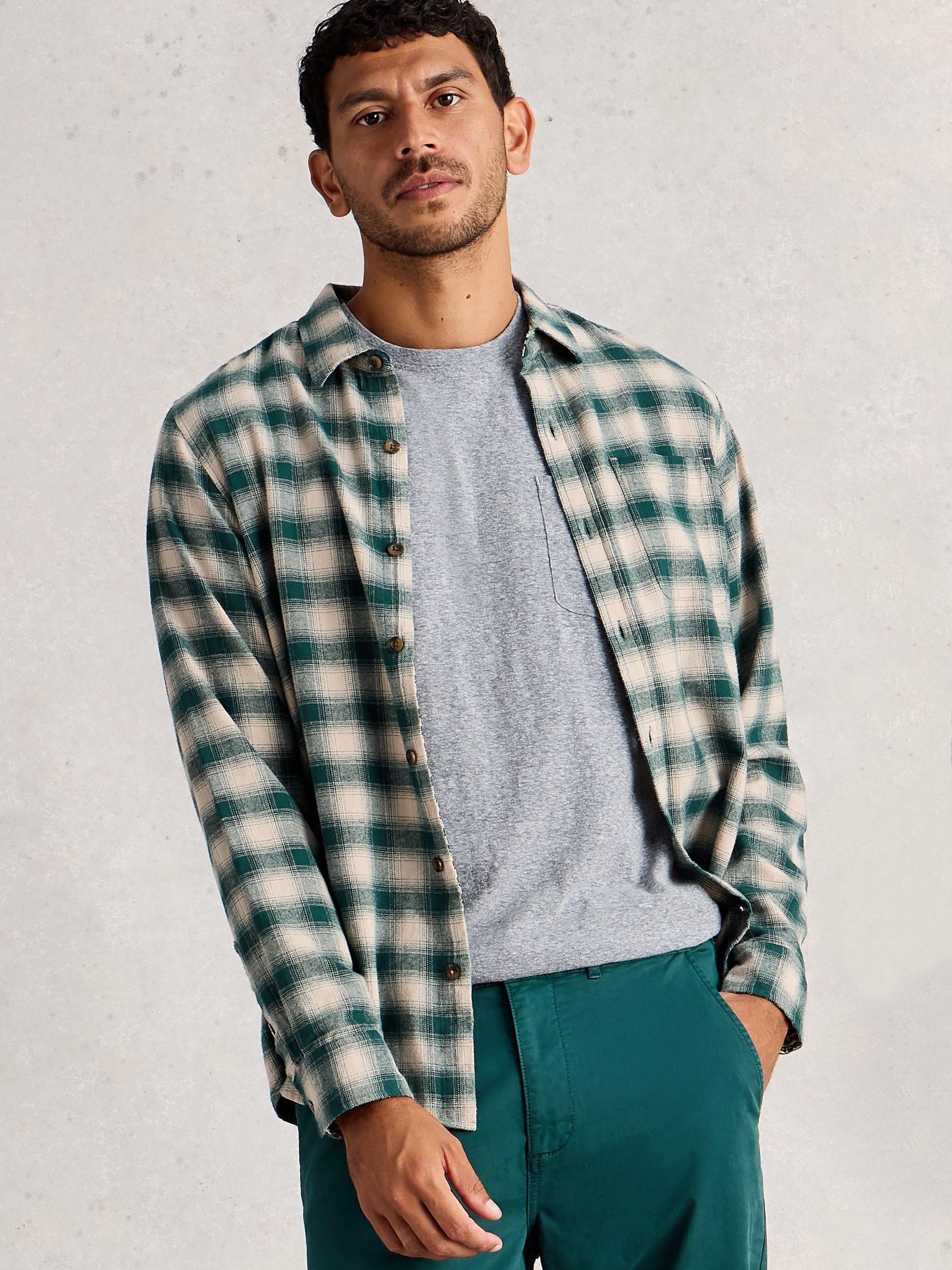 Product image 3 of 6, which shows White Stuff Ludlow Check Cotton Shirt, Green/Multi, S