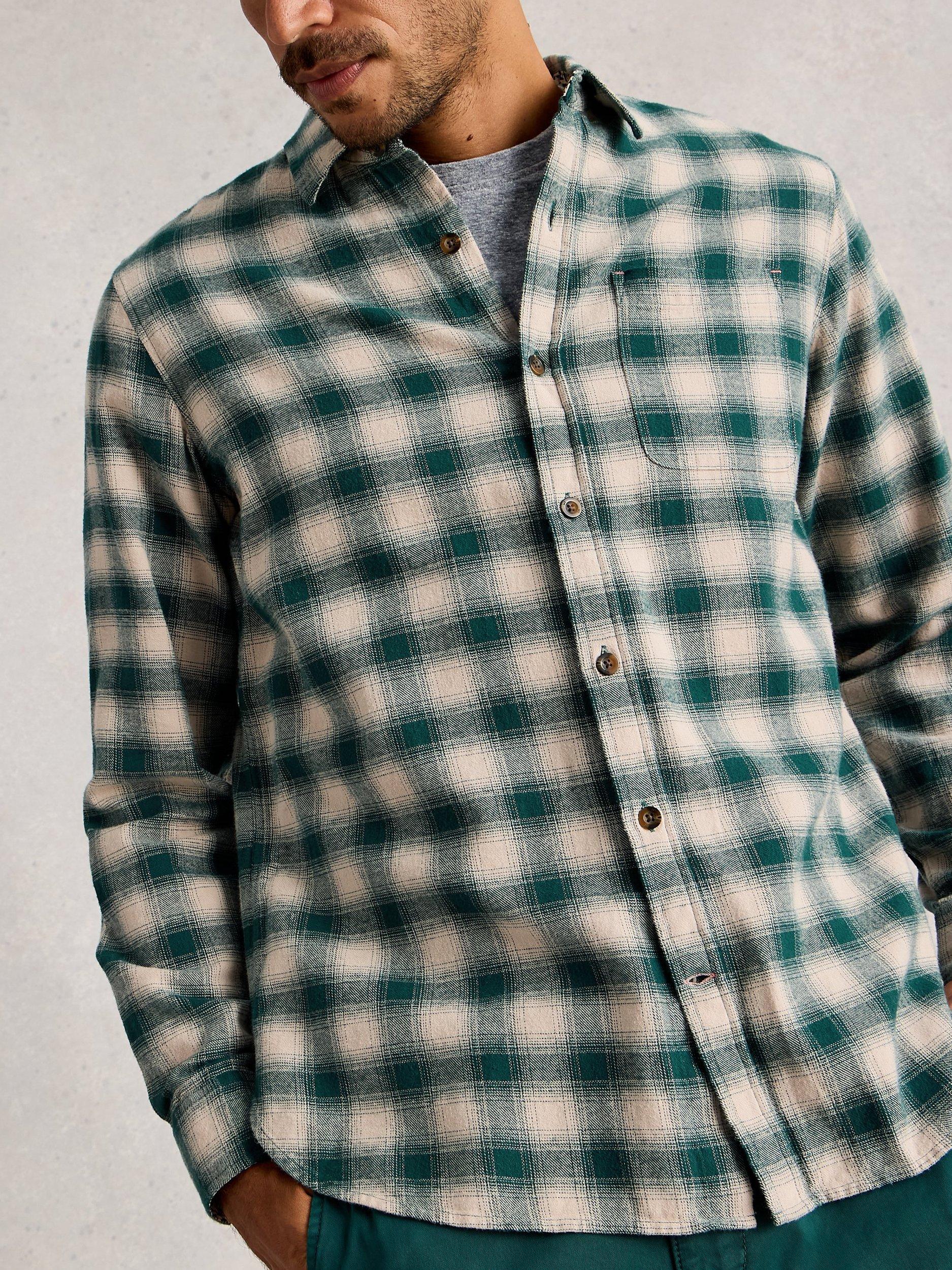 Product image 4 of 6, which shows White Stuff Ludlow Check Cotton Shirt, Green/Multi, S